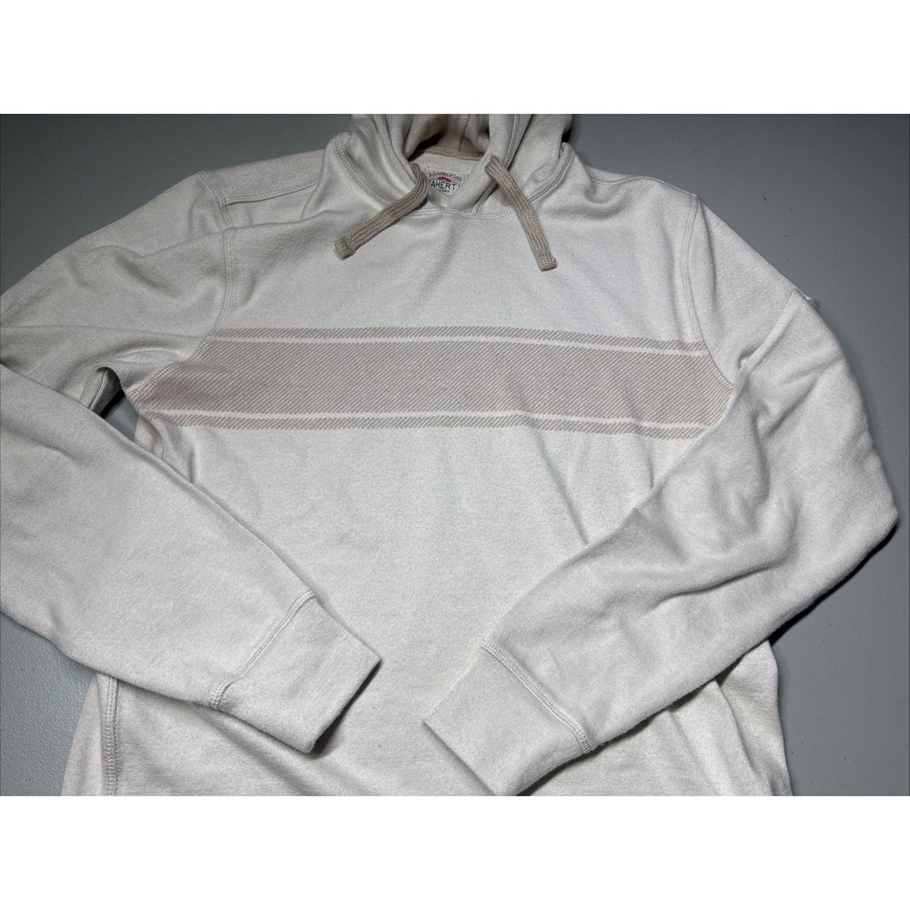 Faherty Sun-Washed Organic Cotton Grey Surf Stripe Hoodie Size Small